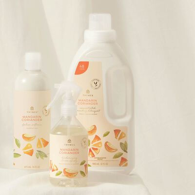 Thymes Mandarin Coriander Concentrated Laundry Detergent for Soft and Citrus Scented Clothing featured with Mandarin Coriander Laundry Care Collection